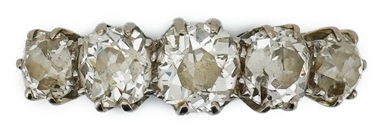 A five-stone diamond ring, early 20th century